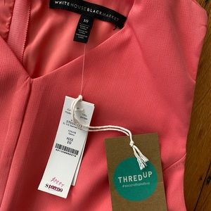 Coral sheath, NWT! Flattering waist details and princess seaming.